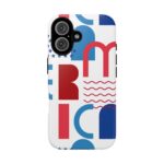 Patriotic Graphic Phone Case — Red, White & Blue Abstract America Design